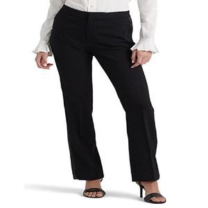 Ralph Lauren Women's Side Stripe Wool Crepe Pants Black Size 14